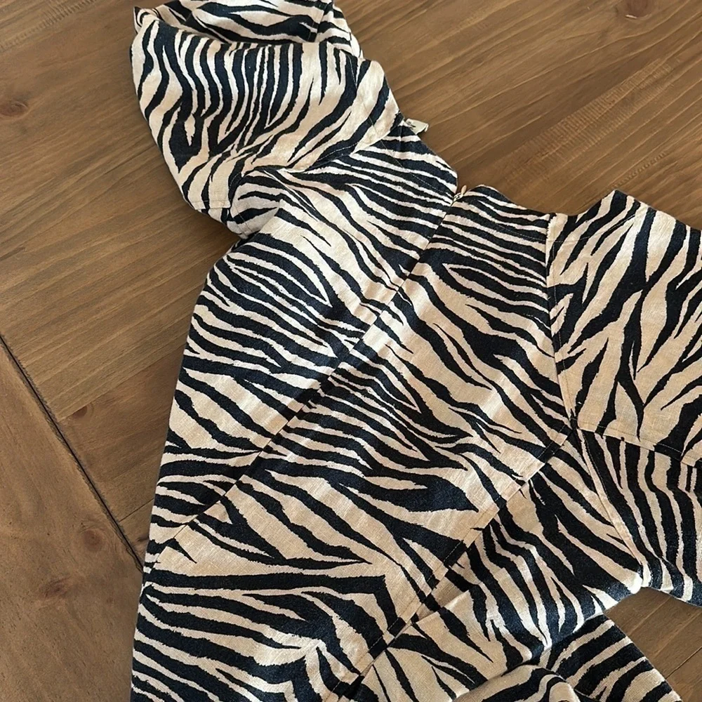 Nicholas Linen Zebra Mini Dress
